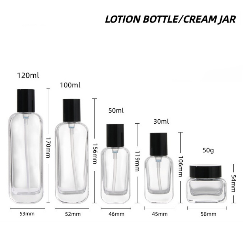 【로고 맞춤 제작】1개 고급 투명 유리 스킨케어 포장  - Luxury Skincare & Spa 리뷰 및 가격